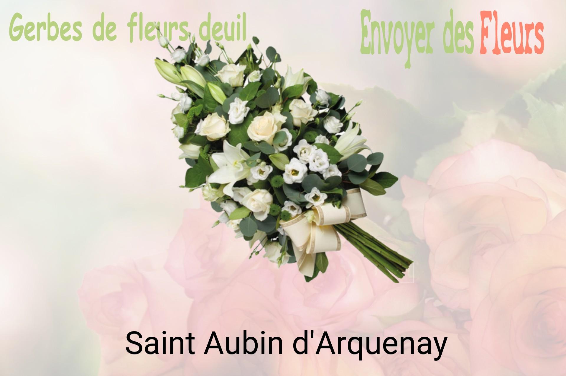 Gerbe de fleurs de deuil livrée à Saint-Aubin-d'Arquenay